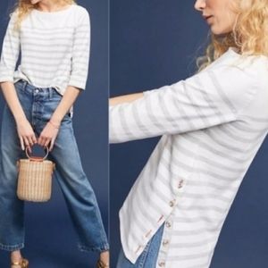 Anthropologie Maeve Boatneck Striped Shirt
